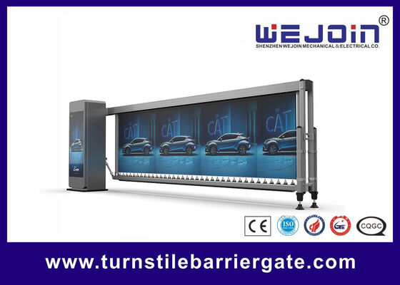 Kualitas  Intelligent barrier gate Advertising boom barrier 4.1 meters 3.5meters 4~8 seconds for car park barrier system Pabrik