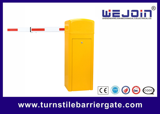 Warna Kuning 6m Telescopic Straight Arm Barrier Gate DC24V Brushless Motor Shenzhen ISO Disetujui