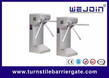 Turunkan arm Turnstile tripod stainless steel semi-otomatis dengan Kontroler dan Sidik Jari, Pembaca RFID