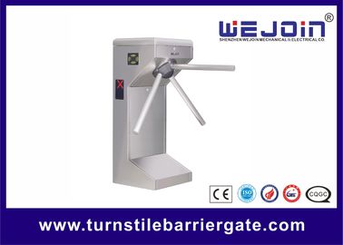 Kontrol akses pejalan kaki otomatis pinggang tinggi 304 tripod tripod turnstile stainless steel dengan kartu RFID / sidik jari membaca