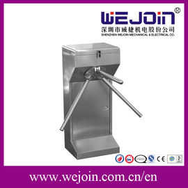 Turunkan arm Turnstile tripod stainless steel semi-otomatis dengan Kontroler dan Sidik Jari, Pembaca RFID